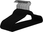 MIZGI All Black Velvet Hangers 60 Pack, Premium Flocked Clothes Hangers by MIZGI