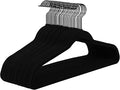 MIZGI All Black Velvet Hangers 30 Pack, Premium Flocked Clothes Non-Slip Felt by MIZGI