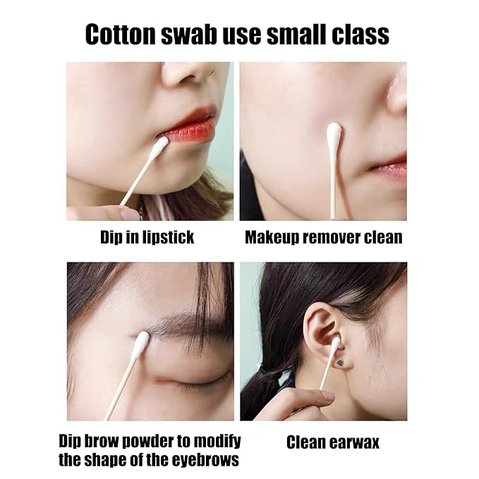 Thick Cotton Swabs, XL Size Natural Bamboo Cotton Buds 3 pack - Image 6