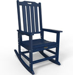 Oversized Rocking Chair, Outdoor Rocking Chair for Adults, All Weather Resistant Porch Rocker for Lawn Garden, Navy Blue by THOEOE