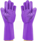 Silicone Dishwashing Gloves, Pet Grooming Rubber Scrubbing - Image 2