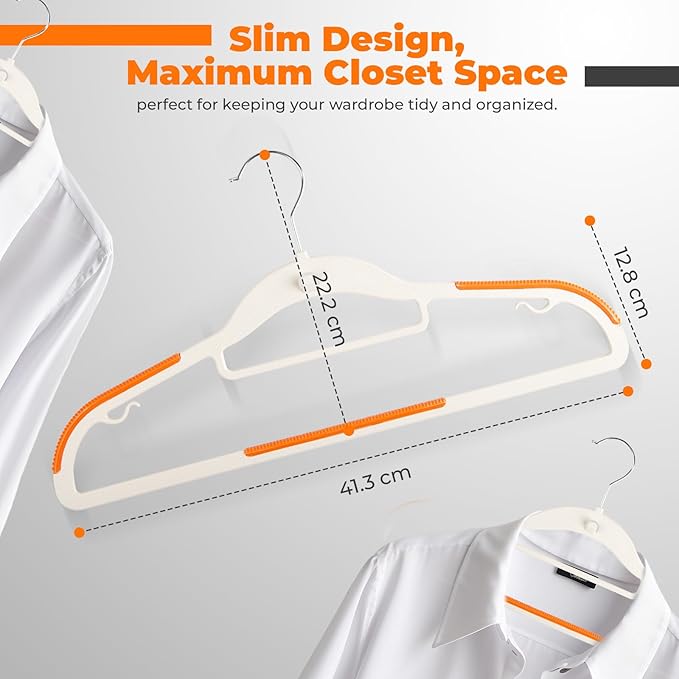 Lightweight White Plastic Hangers 20 Pack - Image 3