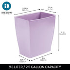 iDesign Small Plastic Bathroom Trash Can, Slim Rectangle Garbage Bin - Image 4