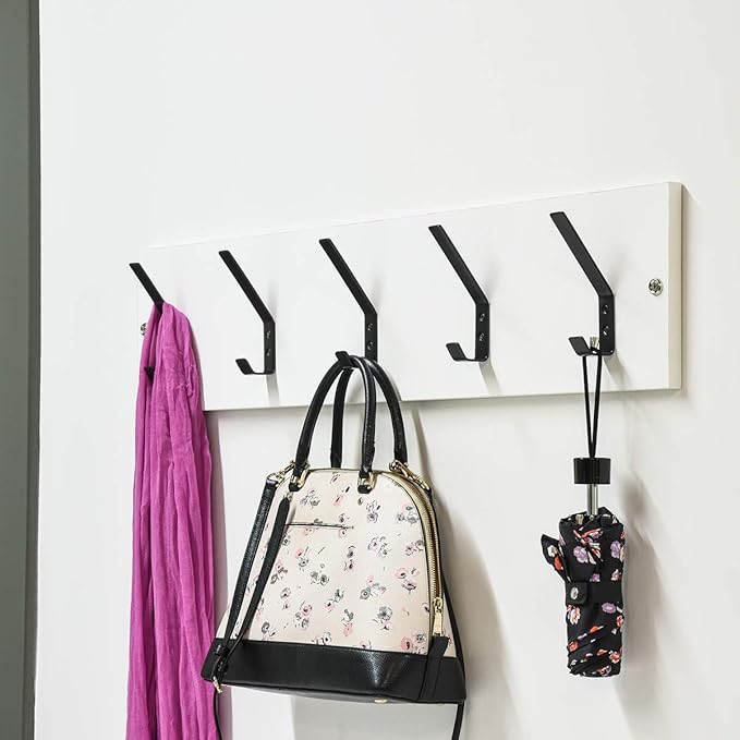 Amazon Basics Wall Mounted Metal Coat Hooks Flat - Image 6