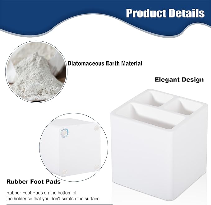 Diatomite Toothbrush Holders for Bathrooms, Electric Toothbrush and Toothpaste - Image 4