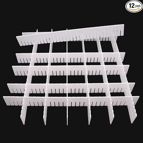 12Pcs Adjustable Drawer Dividers 0.1Inch Thickness DIY Grid Dividers 40x5cm by DUTWROY