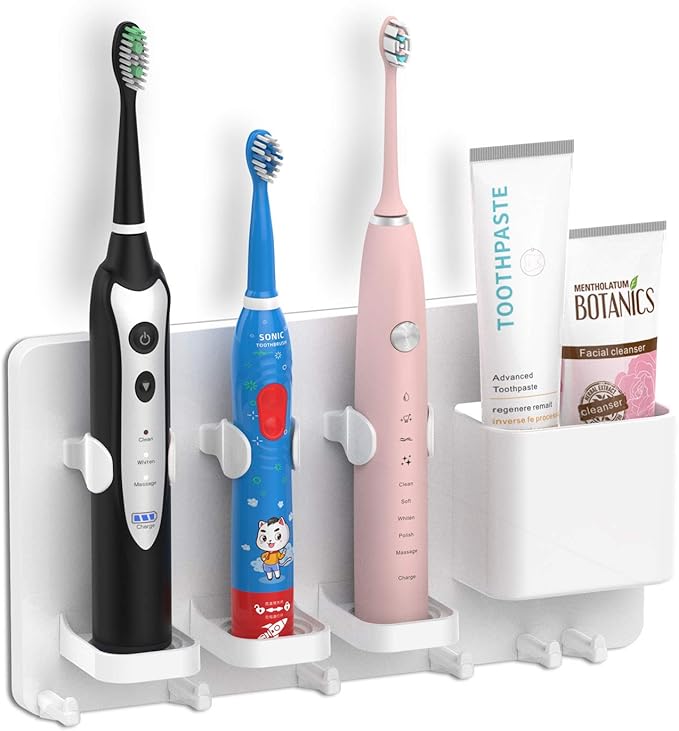 simpletome Adhesive Electric Toothbrush Holder Wall Mounted Razor Hanger by simpletome