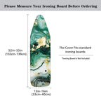 Green Marble Print Ironing Board Cover and Pad 15x54 Inch Standard Size Iron - Image 5