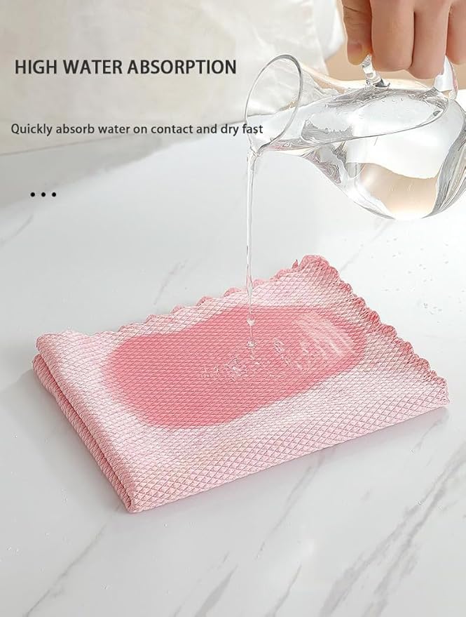 Fish Scale Microfiber Cleaning Cloth Steak Free Glass Window, Windshield - Image 5