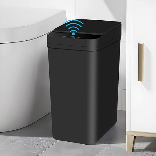 Bathroom Automatic Trash Can 4 Gallon Touchless Motion Sensor Small Garbage Can by Anborry