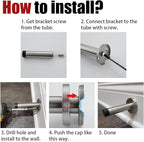 JQK Door Stopper White, 304 Stainless Steel Thicken 1mm Sound Dampening Door - Image 3