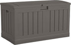 Suncast 50 Gallon Plastic Deck Box with Molded Lockable Feature and Weathertight Construction for Home, Patio, Lawn, and Garden Storage, Gray by Suncast