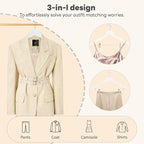 HOUSE DAY Wooden Hangers with Clips 24 Pack, Heavy Duty White Wood Pants Hanger - Image 2