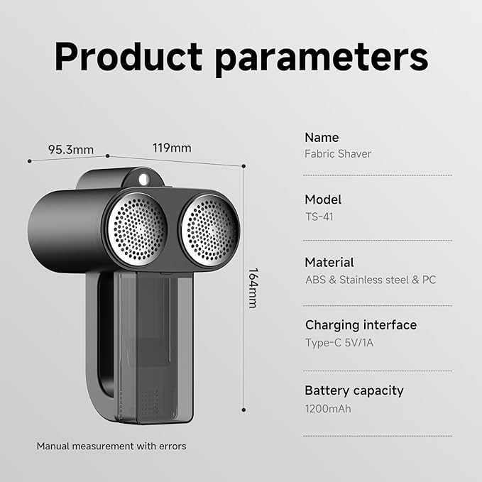 Electric Fabric Shaver, Rechargeable Lint Remover, Sweater Shaver, Dual Motors - Image 9