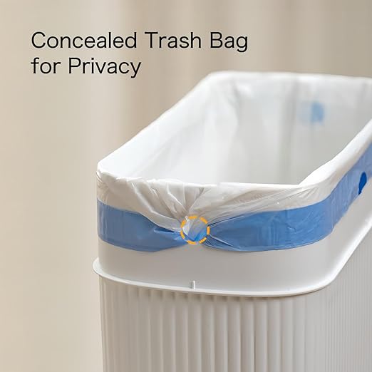 Bathroom Trash Can with Press Top Lid, 3.2 Gallon Slim Garbage Can - Image 6