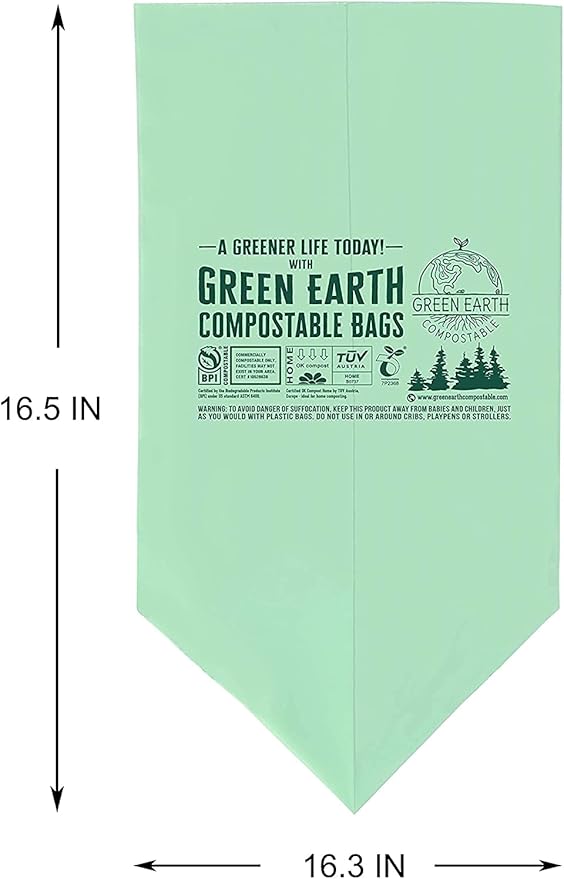 Green Earth Compostable Small Kitchen Food Scrap Trash Bags, Extra Thick 0.71 - Image 2