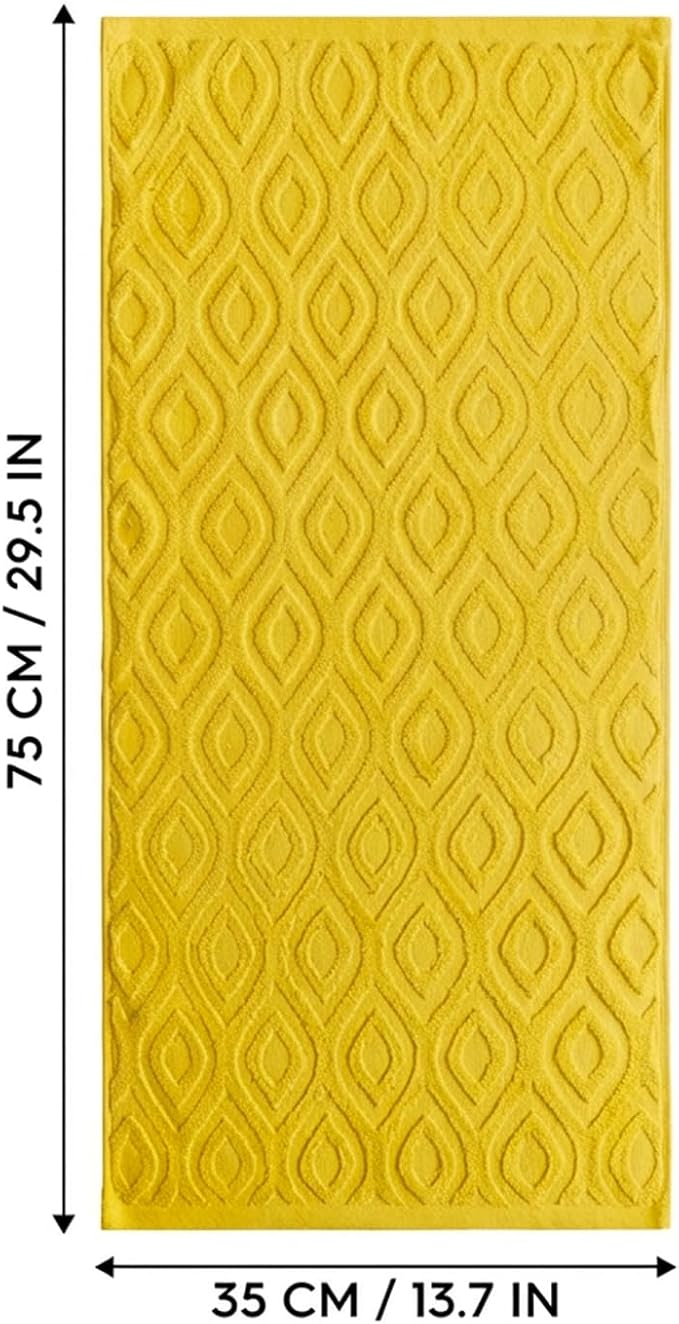 Artoid Mode 1 Pc Yellow 3D Diamond Grid Jacquard Hand Towels - Image 8