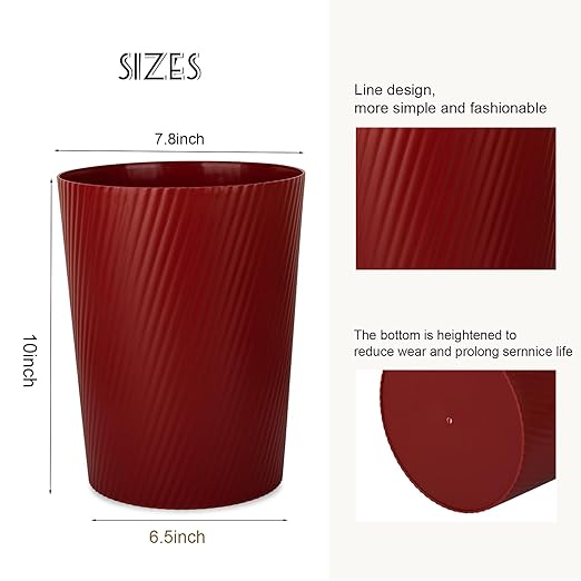 UUJOLY Small Trash Can Wastebasket Garbage Can Container Bins - Image 2