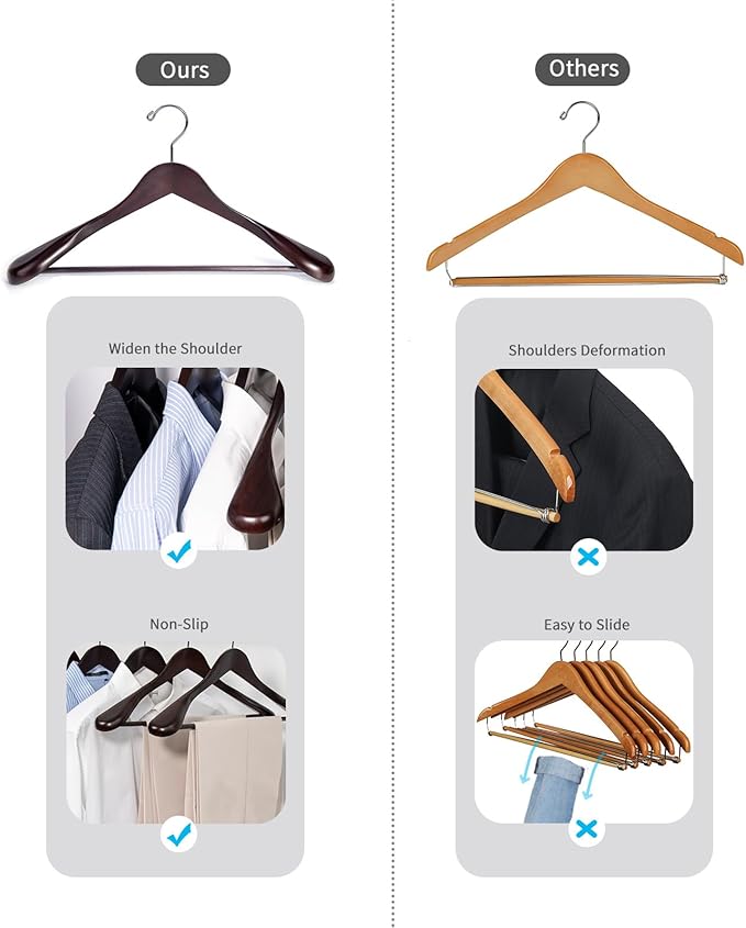 Nature Smile Luxury Mahogany Wooden Suit Hangers - Image 4