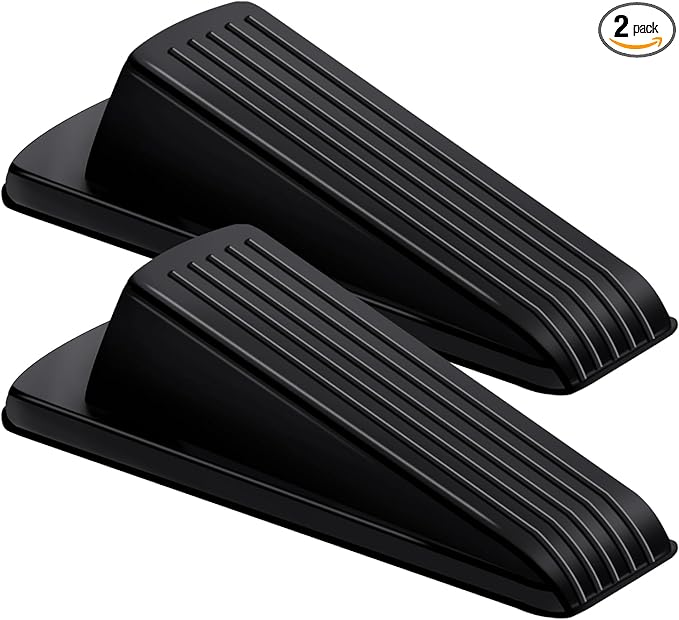 Door Stoppers for Bottom of Door on Floor, Premium Rubber Stoppers Wedge by BHYTAKI
