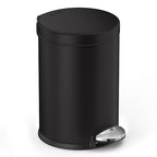 simplehuman 4.5 Liter / 1.2 Gallon Round Bathroom Step Trash Can, Matte Black - Image 3