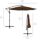 Best Choice Products 10ft Offset Cantilever Hanging Market Patio Umbrella, 8 Sturdy Ribs, Easy Adjustment - Brown - Image 7