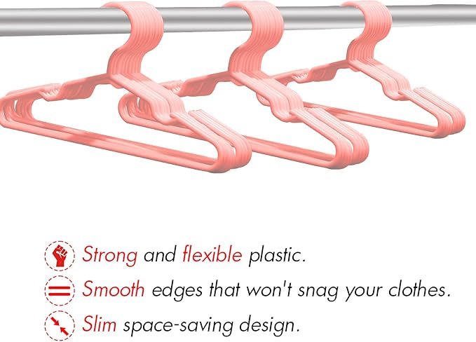 60 Pack Pink Kids Hangers 11.6 Inch - Image 5