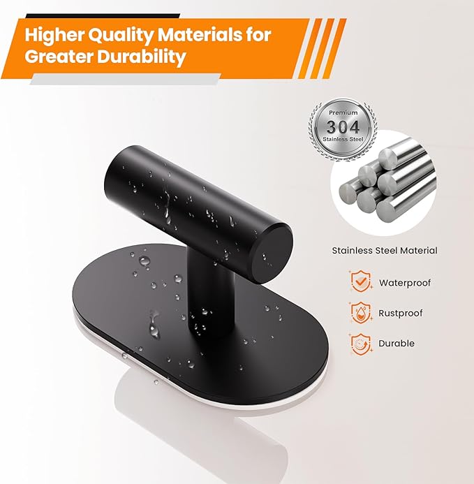 Black Adhesive Hooks Heavy Duty, Wall Hooks - Image 6