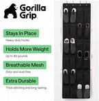 GORILLA GRIP Over the Door Shoe Organizer, 24 Large Breathable Mesh Pockets - Image 2