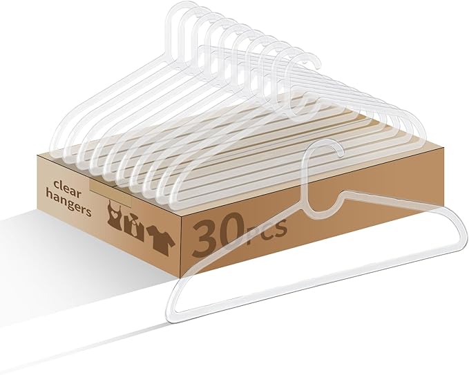 Clothes Hangers 30 Pack, Non-slip Short Neck Hanger by WJWSKI