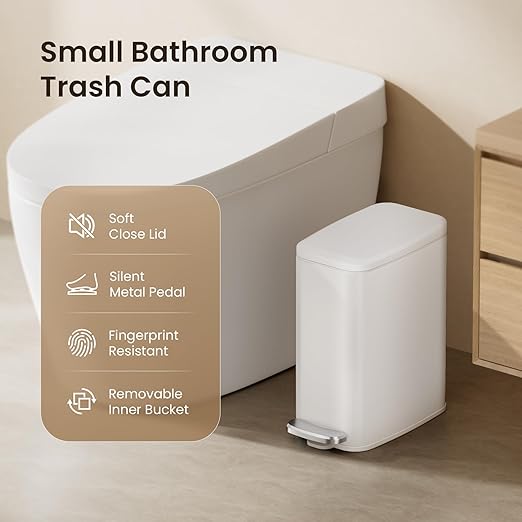 Cesun Slim Bathroom Trash Can - Image 4
