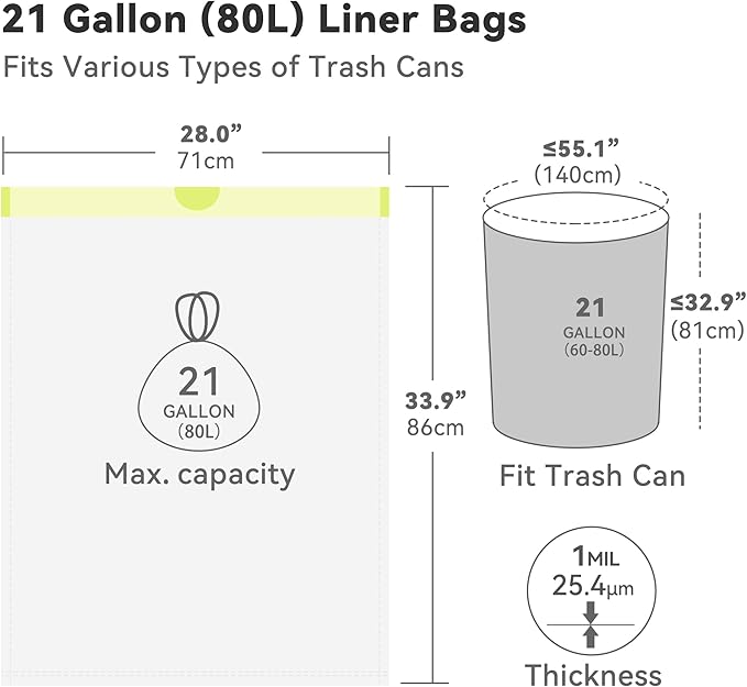 Ninestars Extra Strong White Trash Bags - Image 5
