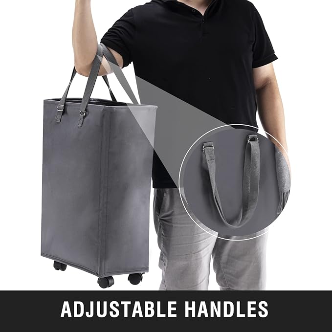 Slim Rolling Laundry Basket, Slim Laundry Hamper - Image 4