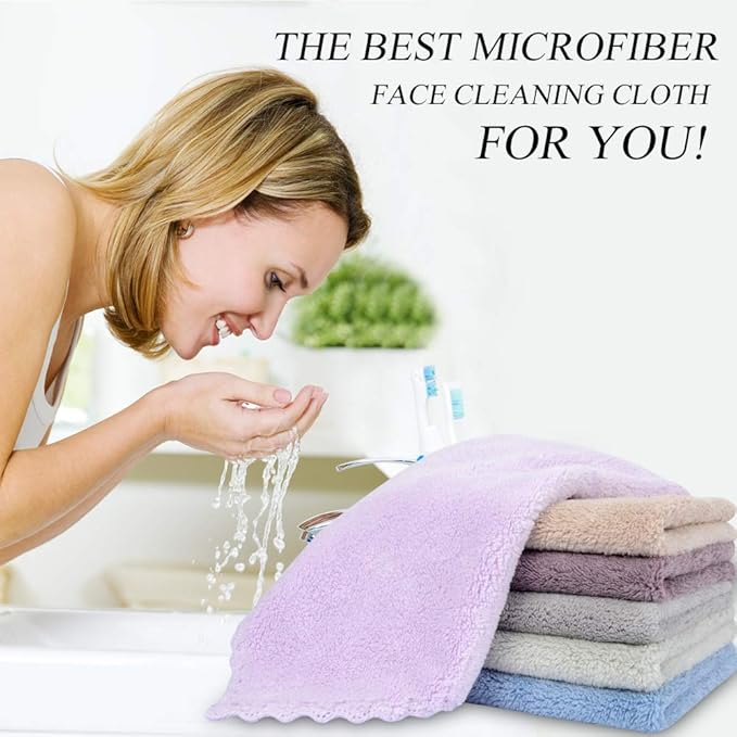 SUNLAND Microfiber Face Cloth Reusable Makeup Remover Facial Cleansing Towel - Image 3