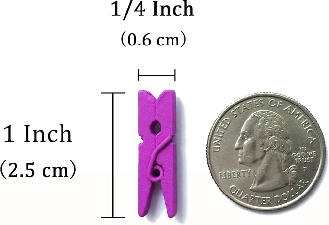 LWR CRAFTS Wooden Mini Clothespins 100 Per Pack 1" 2.5cm - Image 4