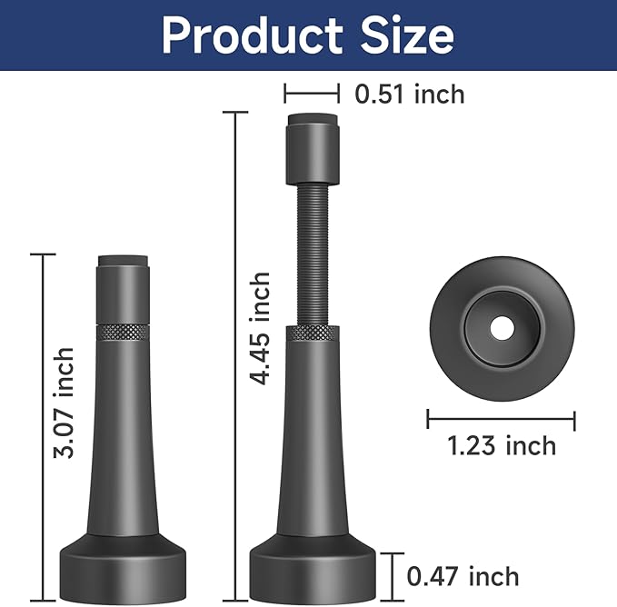 Adjustable Door Stopper, 3.07-4.45in Aluminum Door Stoppers - Image 2
