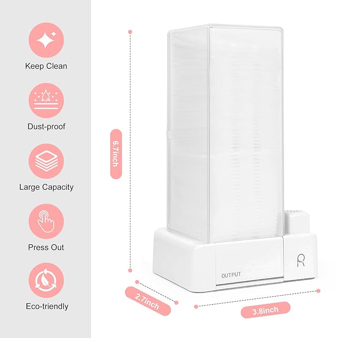Automatic Cotton Pad Holder, Square Press Out Cosmetic Cotton Makeup Removers - Image 2