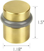 Modern Cylindrical Door Stop – Satin Brass Floor Rubber Bumper - Image 2