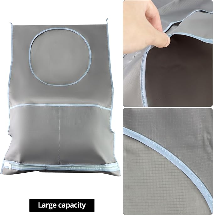 QWORK 2-Pack Hanging Laundry Hamper Bag, Over the Door Laundry Bag Saving - Image 4