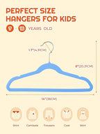 HOUSE DAY 14 Inch Kids Velvet Hangers 50 Pack, Durable Big Kids Hanger - Image 8