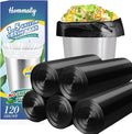 1.5 Gallon 120 pcs Small Black Trash Bags, Strong 1.3 Gallon 1.5 Gallon 1.6 by HOMMALY