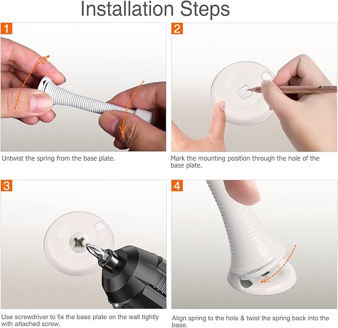 18 Pack Spring Door Stopper White - Image 5