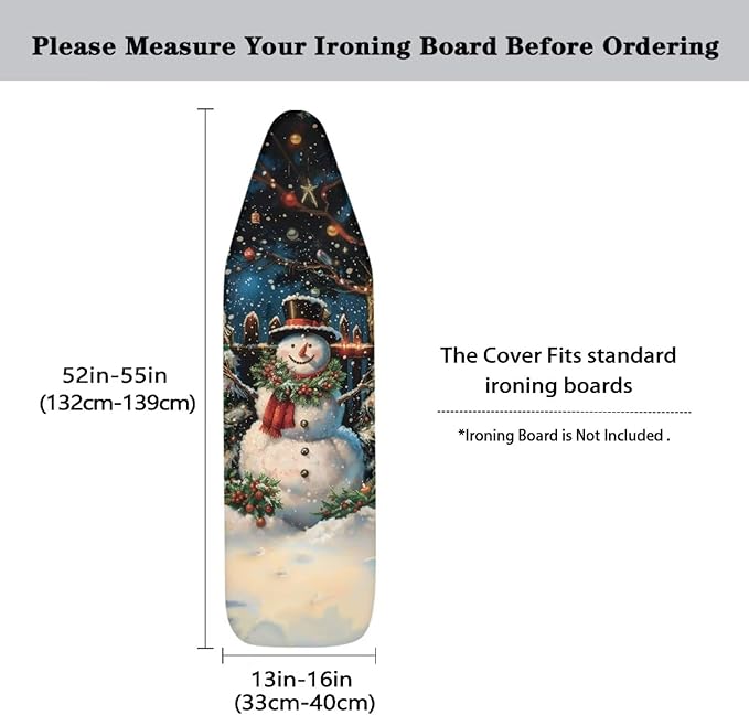 ZDCUSTOM Christmas Night Snowman Ironing Board Cover 13x52 Inch, Scorch & - Image 5