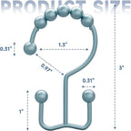 Titanker Shower Curtain Hooks Rings, Rust-Resistant Metal Double Glide Shower - Image 6