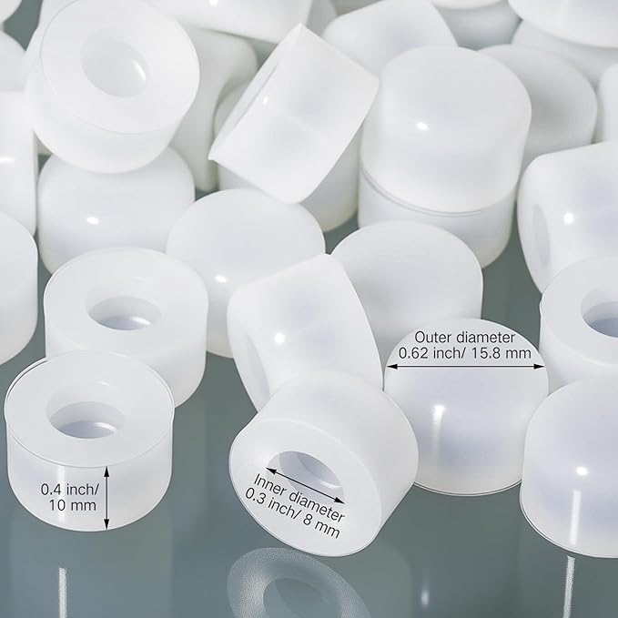 Outus 50 Pcs Rubber Door Stop Silicone Replacement Door Stop Caps Tips Bumpers - Image 2