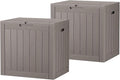 Outdoor Storage Box, Resin Deck Boxes Indoor and outdoor, Waterproof Storage Box Lockable Lid (Grey,35 Gallon-2Pack) by NBYSGO