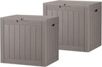 Outdoor Storage Box, Resin Deck Boxes Indoor and outdoor, Waterproof Storage Box Lockable Lid (Grey,35 Gallon-2Pack) by NBYSGO