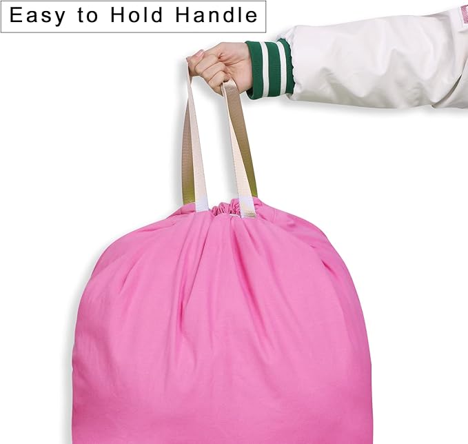 Cotton Canvas Laundry Bag with Handles & Drawstring Straps, Heavy Duty Extra - Image 2
