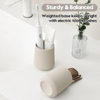 Beige Striped Toothbrush Holder - Image 4