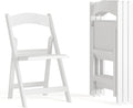 Flash Furniture Hercules Series Folding Chair - White Resin - Set of 4 800LB Weight Capacity Comfortable Event Chair - Light Weight Folding Chair by FlashFurniture
